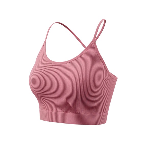 Unbranded Tops - Unbranded‎ Ribbed Crop Top Womens XS Pink Excellent Strappy Criss Cross Back